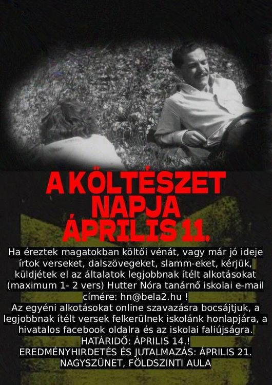 Költészet napja - versíró pályázat